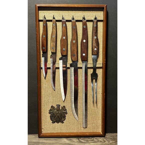 Royalton Vintage Hanging Knife Collection With Board MCM Knife Set EUC - Picture 1 of 16